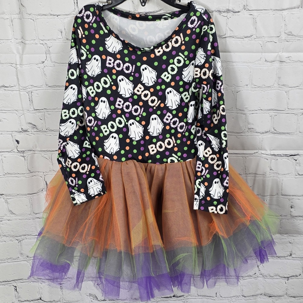 Boutique Halloween Dress Tutu Size 4T Ghosts‎ Bella-Breez Girls Multicolored